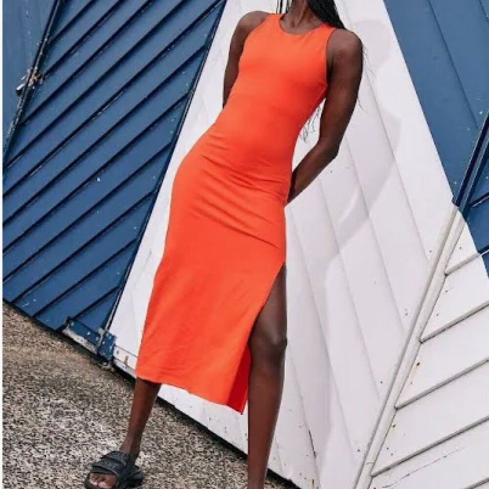 Free People So Simple Dress - Size small - vivid orange